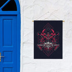 Geometric Samurai Mask Print Garden Flag