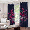 Geometric Samurai Mask Print Grommet Curtains