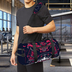 Geometric Samurai Mask Print Gym Bag