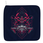 Geometric Samurai Mask Print Hand Towel