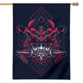 Geometric Samurai Mask Print House Flag