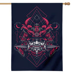 Geometric Samurai Mask Print House Flag