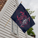 Geometric Samurai Mask Print House Flag