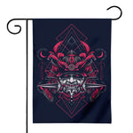 Geometric Samurai Mask Print House Flag