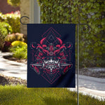 Geometric Samurai Mask Print House Flag