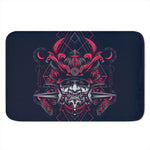 Geometric Samurai Mask Print Indoor Door Mat