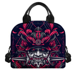 Geometric Samurai Mask Print Insulated Lunch Bag