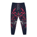 Geometric Samurai Mask Print Jogger Pants
