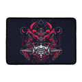 Geometric Samurai Mask Print Kitchen Mat