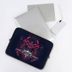 Geometric Samurai Mask Print Laptop Sleeve