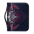 Geometric Samurai Mask Print Leather Bible Cover