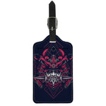 Geometric Samurai Mask Print Luggage Tag