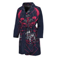 Geometric Samurai Mask Print Men's Bathrobe
