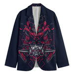 Geometric Samurai Mask Print Men's Blazer