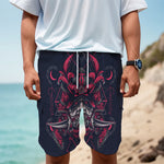 Geometric Samurai Mask Print Men's Cargo Shorts