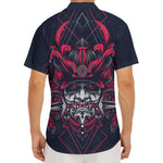Geometric Samurai Mask Print Men's Deep V-Neck Shirt