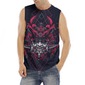 Geometric Samurai Mask Print Men's Fitness Tank Top