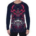 Geometric Samurai Mask Print Men's Long Sleeve T-Shirt