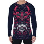 Geometric Samurai Mask Print Men's Long Sleeve T-Shirt