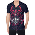 Geometric Samurai Mask Print Men's Shirt