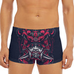 Geometric Samurai Mask Print Men's Short Boxer Briefs