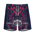 Geometric Samurai Mask Print Men's Athletic Shorts