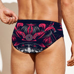 Geometric Samurai Mask Print Men's Swim Briefs