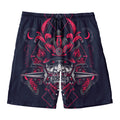 Geometric Samurai Mask Print Men's Swim Trunks