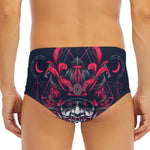 Geometric Samurai Mask Print Men's Triangle Swim Briefs