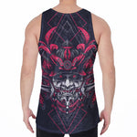 Geometric Samurai Mask Print Men's Velvet Tank Top