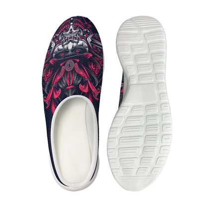 Geometric Samurai Mask Print Mesh Casual Shoes