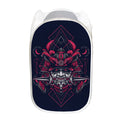 Geometric Samurai Mask Print Mesh Laundry Hamper