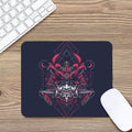 Geometric Samurai Mask Print Mouse Pad