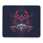 Geometric Samurai Mask Print Mouse Pad