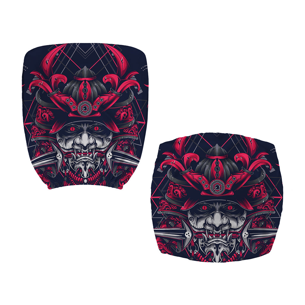 Geometric Samurai Mask Print Office Chair Cover
