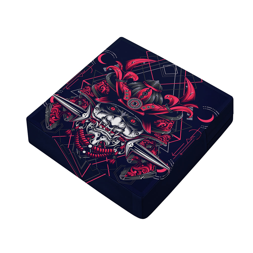 Geometric Samurai Mask Print Outdoor Seat Cushion Cover