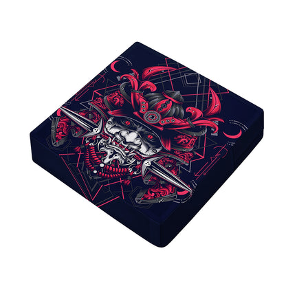 Geometric Samurai Mask Print Outdoor Seat Cushion Cover