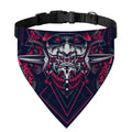 Geometric Samurai Mask Print Over The Collar Dog Bandana