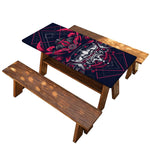 Geometric Samurai Mask Print Picnic Table Cover