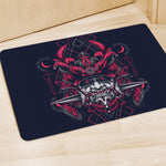 Geometric Samurai Mask Print Polyester Doormat