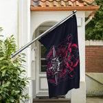 Geometric Samurai Mask Print Polyester Flag