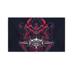 Geometric Samurai Mask Print Polyester Flag