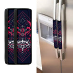 Geometric Samurai Mask Print Refrigerator Handle Covers
