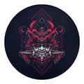 Geometric Samurai Mask Print Round Blanket