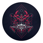 Geometric Samurai Mask Print Round Blanket