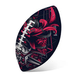 Geometric Samurai Mask Print Rugby Ball