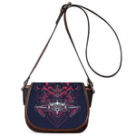 Geometric Samurai Mask Print Saddle Bag
