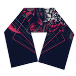 Geometric Samurai Mask Print Scarf