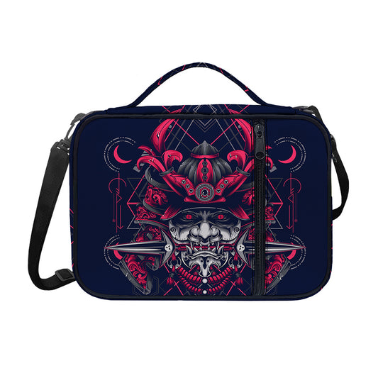 Geometric Samurai Mask Print Shoulder Strap Bible Bag