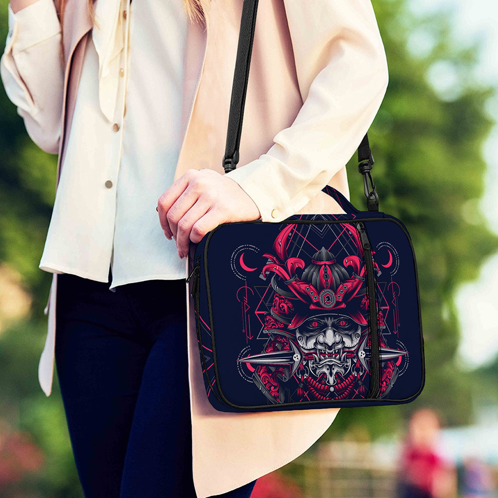 Geometric Samurai Mask Print Shoulder Strap Bible Bag